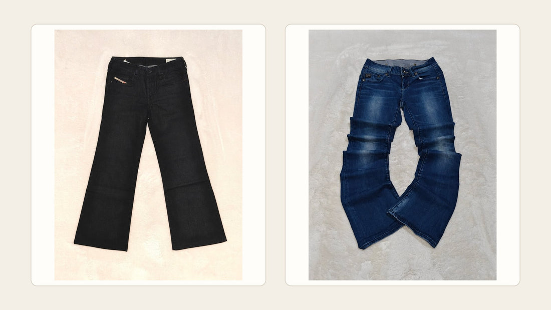 How to judge a flared jean’s drape from a listing - Vintage District Antwerp