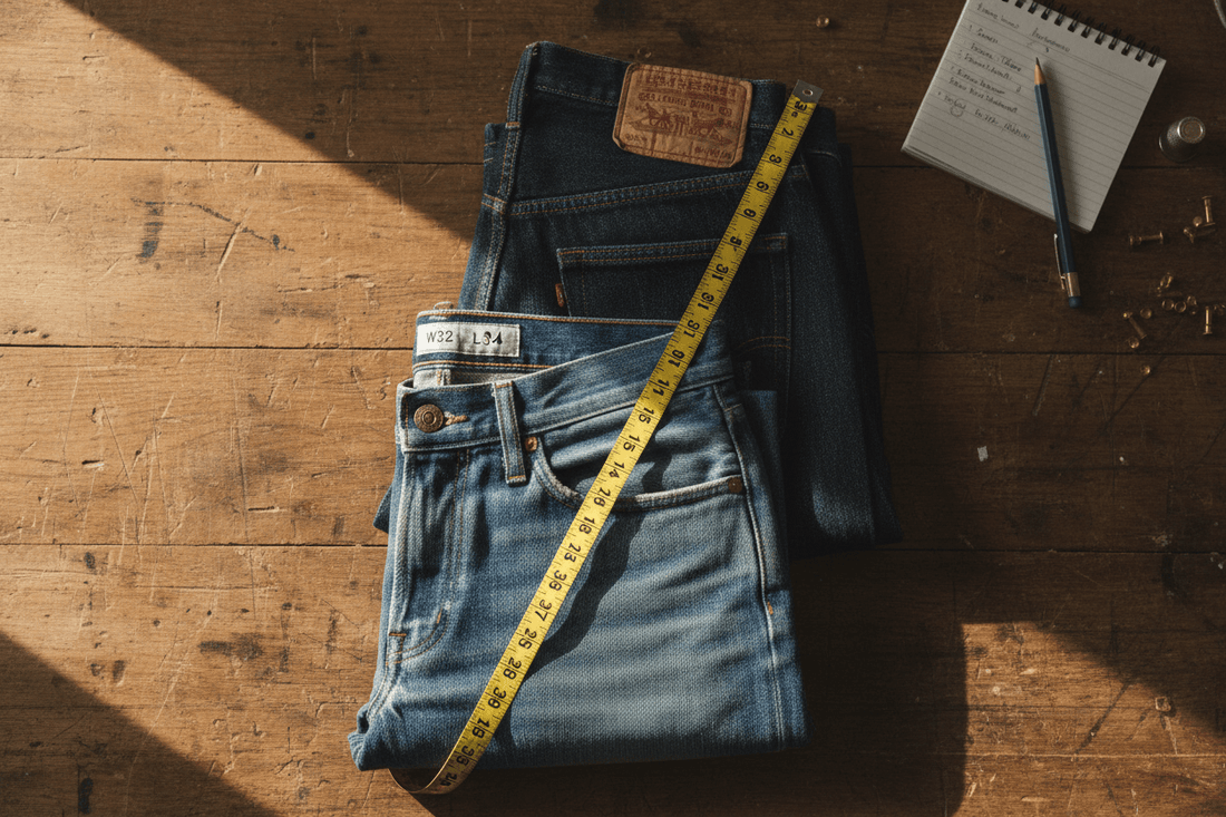 Vintage Jeans Size Conversion Explained: Why W/L, EU Size and Real Measurements Don’t Always Match - Vintage District Antwerp