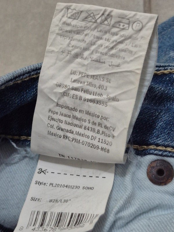 Women Pepe Jeans Soho Blue Skinny W25 L30 Jeans
