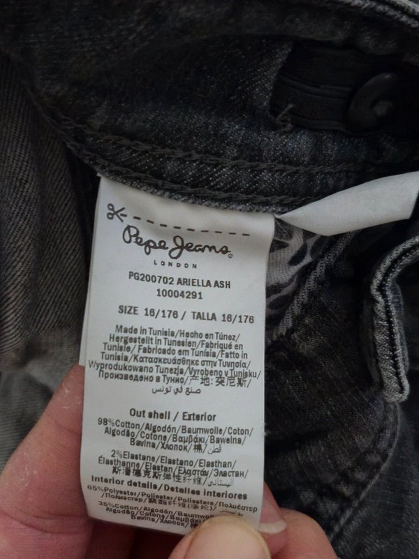 Girl Pepe Jeans Ariella Ash Black Gray Slim Jeans 16Y / 176 cm