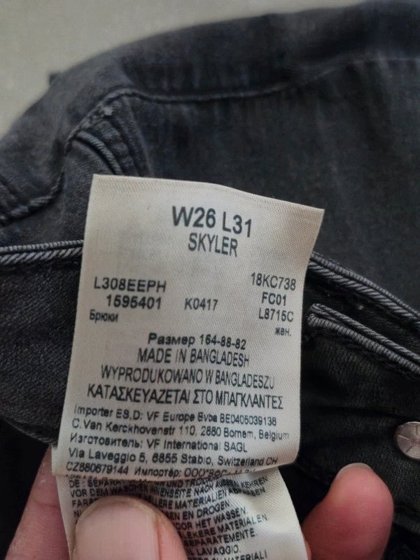 Women Lee Skyler Black Gray Skinny W26 L31 Jeans