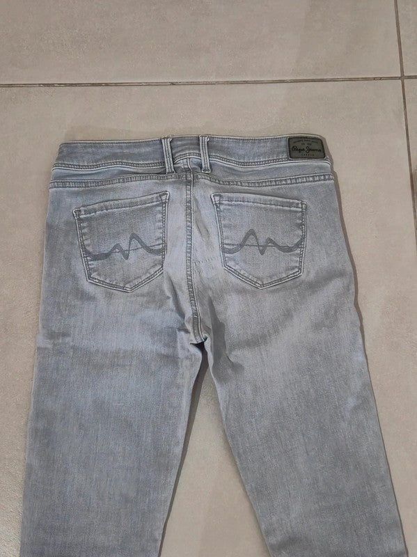 Women Pepe Jeans Lola Light Gray Slim W26 L30 Jeans