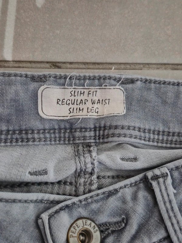 Women Pepe Jeans Lola Light Gray Slim W26 L30 Jeans