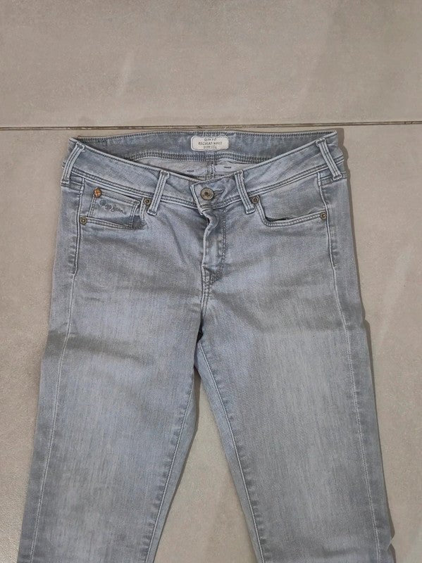 Women Pepe Jeans Lola Light Gray Slim W26 L30 Jeans