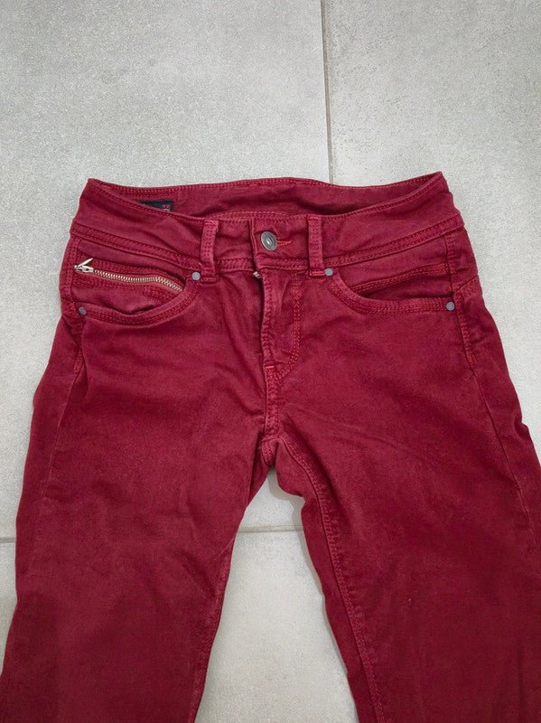 Women Pepe Jeans New Brooke Lotus Red Slim W25 L30 Jeans