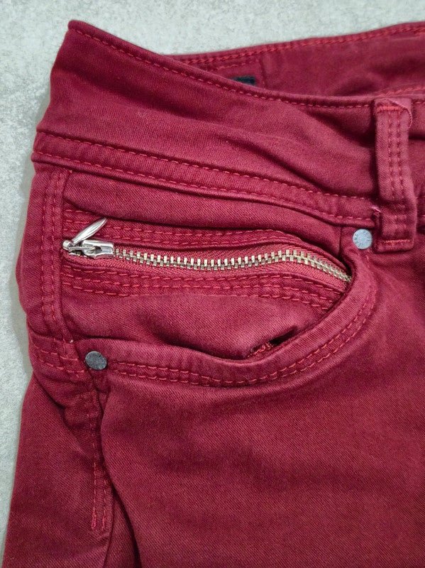 Women Pepe Jeans New Brooke Lotus Red Slim W25 L30 Jeans