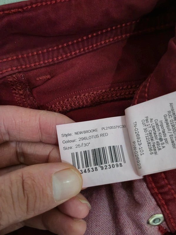 Women Pepe Jeans New Brooke Lotus Red Slim W25 L30 Jeans