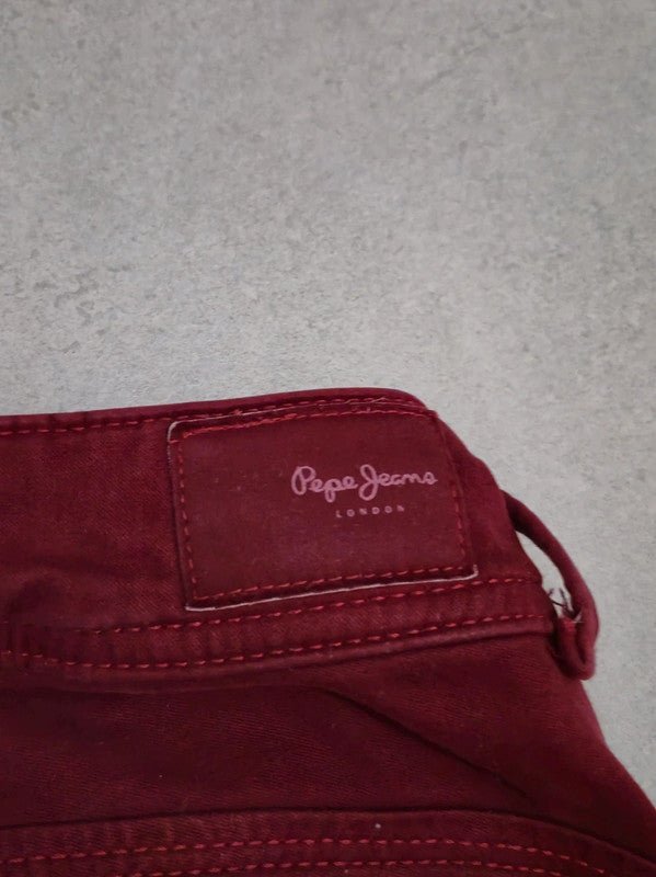 Women Pepe Jeans New Brooke Lotus Red Slim W25 L30 Jeans