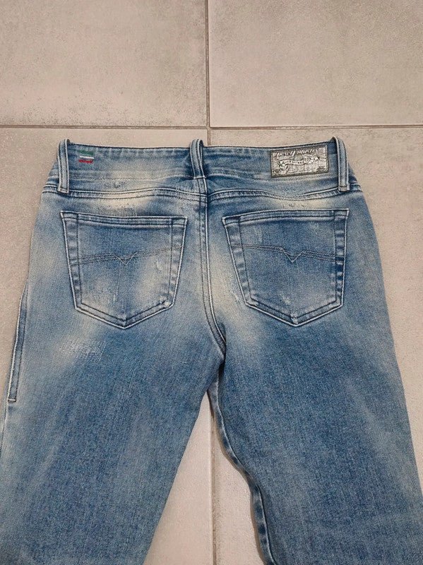 Women Diesel Grupee Zip Light Blue Skinny W24 L32 Jeans