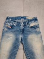 Women Diesel Grupee Zip Light Blue Skinny W24 L32 Jeans
