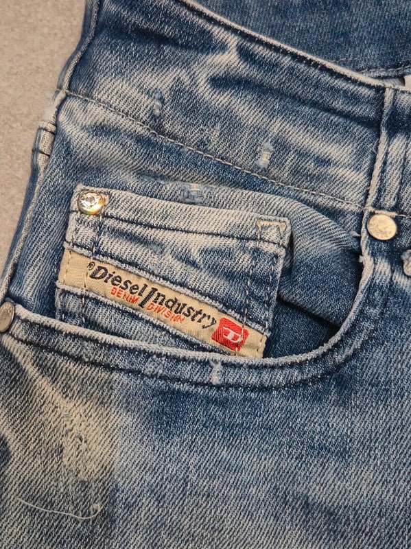 Women Diesel Grupee Zip Light Blue Skinny W24 L32 Jeans
