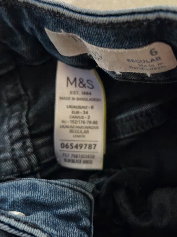 Women Marks & Spencer The Ivy Blue Black Skinny W24 (EU 34 / XS) Jeans