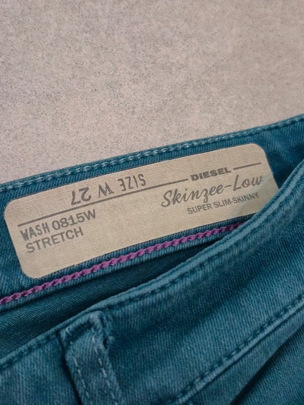 Women Diesel Skinzee - Low Green Slim W27 (EU 36/S) Jeans