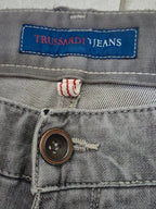 Men Trussardi Jeans Gray Slim W34 L32 Trousers