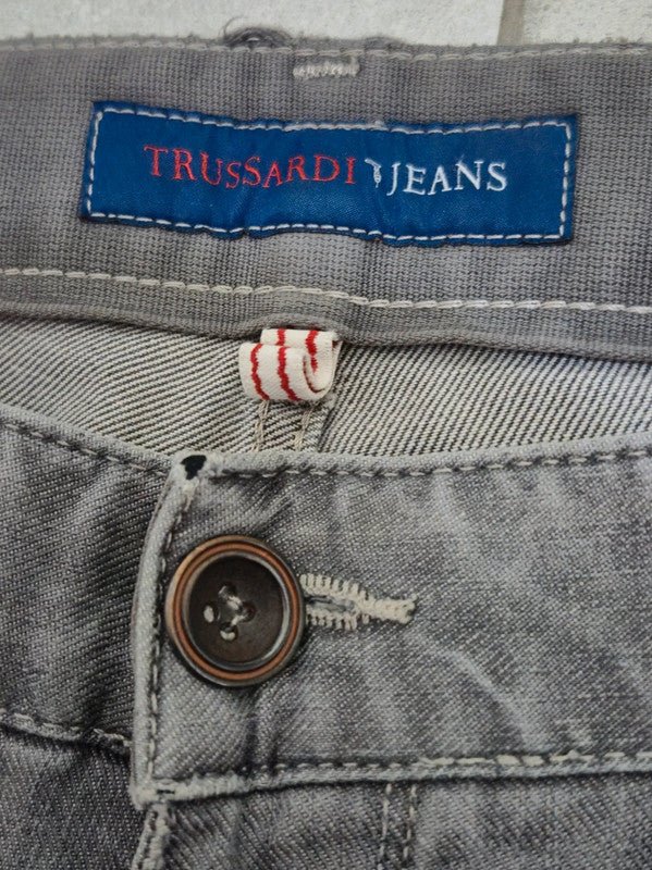 Men Trussardi Jeans Gray Slim W34 L32 Trousers