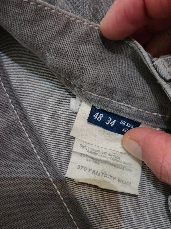 Men Trussardi Jeans Gray Slim W34 L32 Trousers