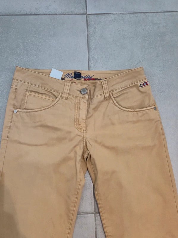 Women Napapijri Beige Straight (EU 40) Trousers