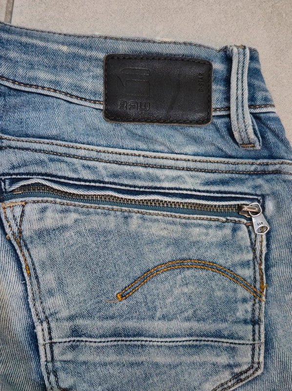 Women G - star Midge Zip Blue Skinny W26 L30 (EU 36/S) Jeans