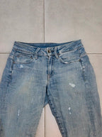 Women G - star Midge Zip Blue Skinny W26 L30 (EU 36/S) Jeans