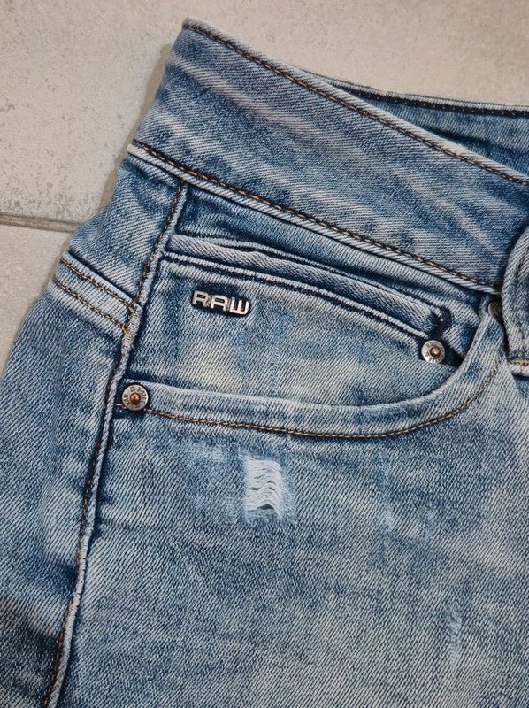Women G - star Midge Zip Blue Skinny W26 L30 (EU 36/S) Jeans