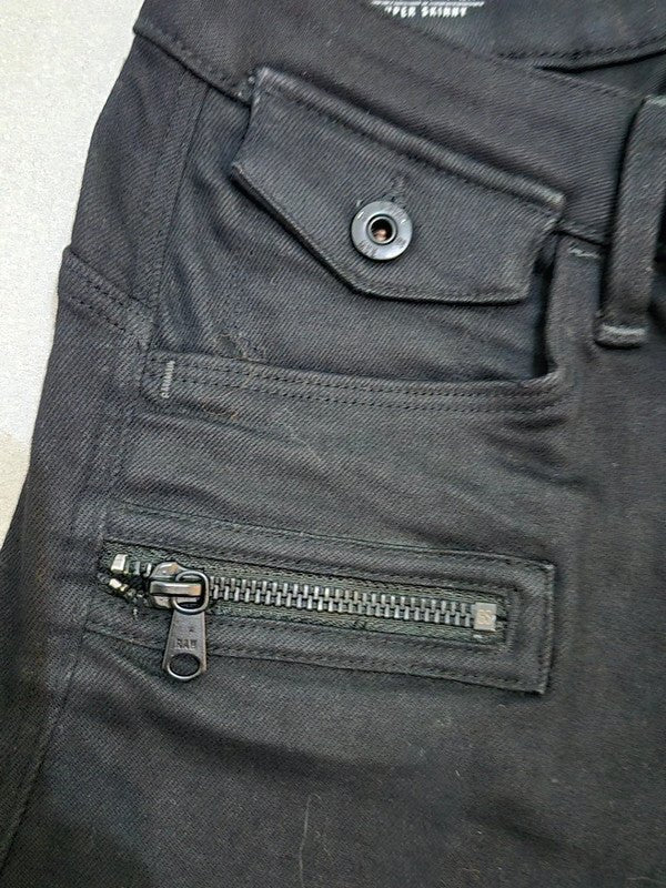 Women G - star Davin Zip Black Skinny W24 L32 (EU 34/XS) Jeans