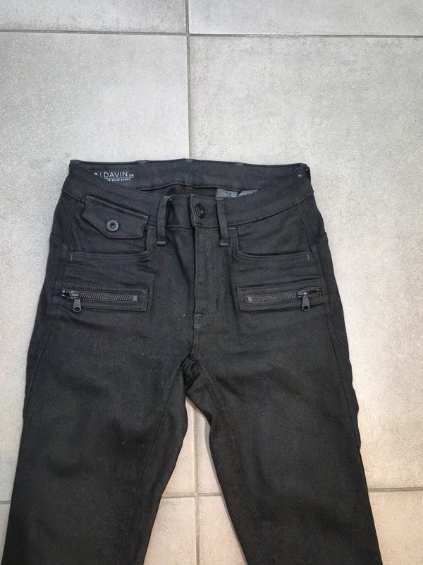 Women G - star Davin Zip Black Skinny W24 L32 (EU 34/XS) Jeans