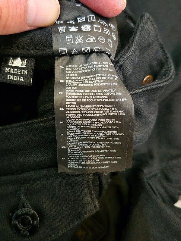 Women G - star Davin Zip Black Skinny W24 L32 (EU 34/XS) Jeans