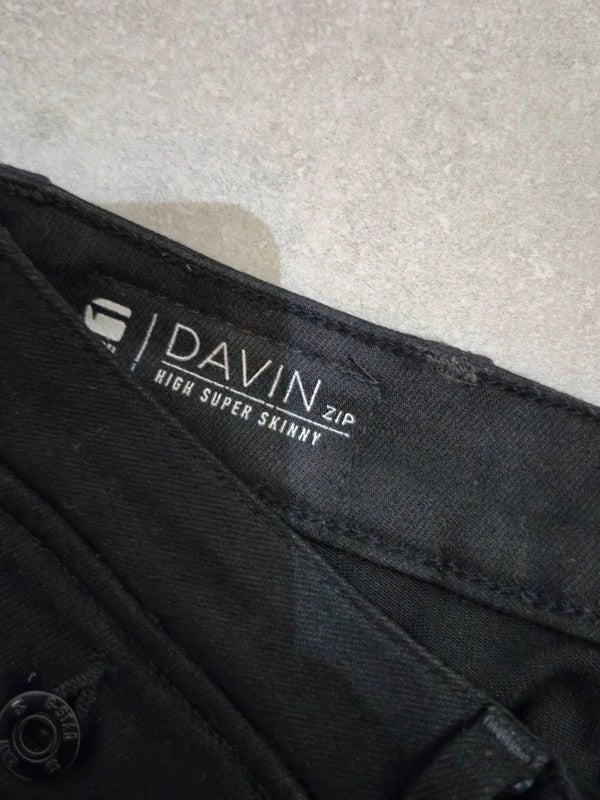 Women G - star Davin Zip Black Skinny W24 L32 (EU 34/XS) Jeans