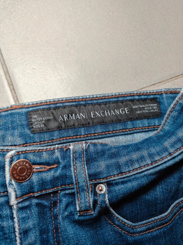 Women Armani Exchange Blue Skinny W25 (EU 34/XS) Jeans
