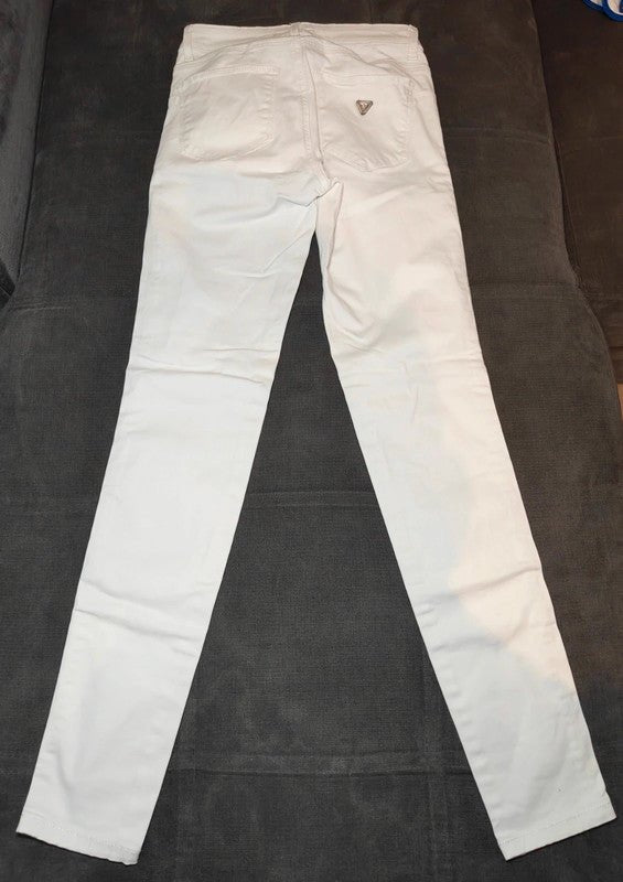 Women Guess White Skinny W26 (EU 36/S) Jeans