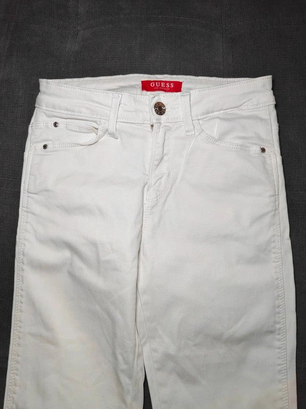 Women Guess White Skinny W26 (EU 36/S) Jeans