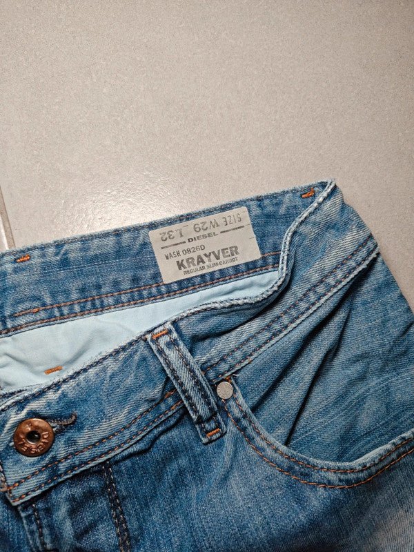Men Diesel Krayver Blue Tapered W29 L32 Jeans