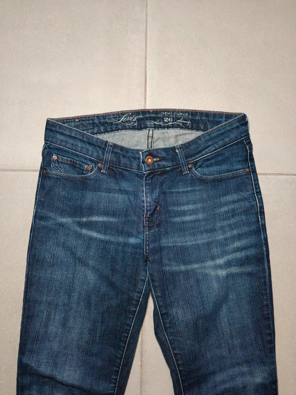 Women Levi's Demi Curve Blue Slim W26 L32 (EU 36/S) Jeans