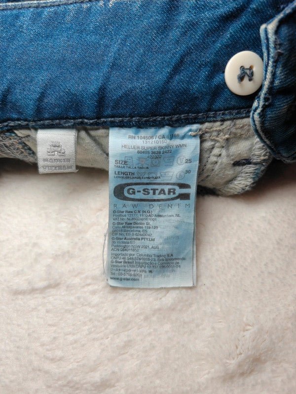Women G - Star RAW Heller Blue Super Skinny W25 L30 (EU 34/XS) Jeans
