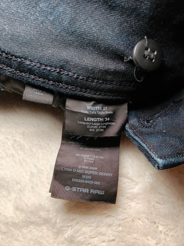 Women G - Star RAW Lynn D Dark Blue Super Skinny W27 L34 (EU 36/S) Jeans