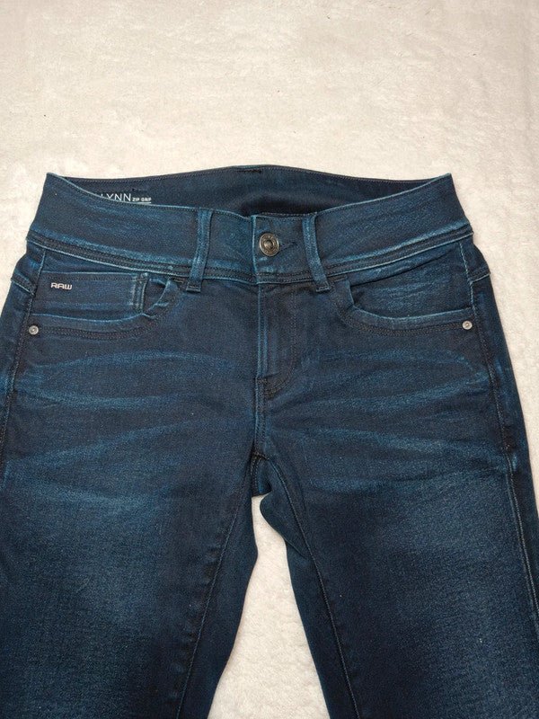 Women G - Star RAW Lynn Zip Grip Blue Skinny W26 L30 (EU 36/S) Jeans