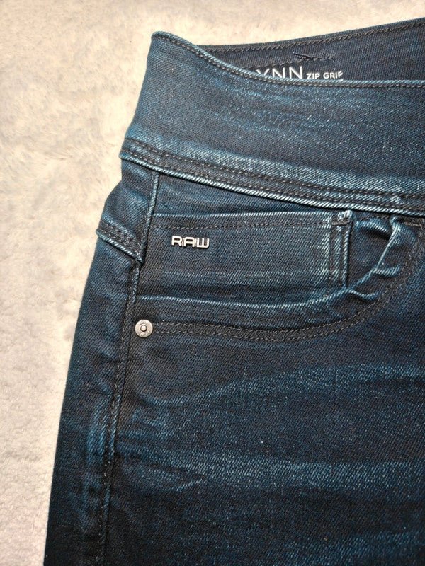 Women G - Star RAW Lynn Zip Grip Blue Skinny W26 L30 (EU 36/S) Jeans