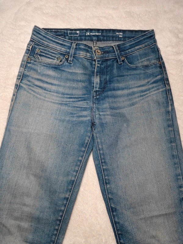 Women Levi's Demi Curve Blue Slim W24 L32 (EU 34/XS) Jeans