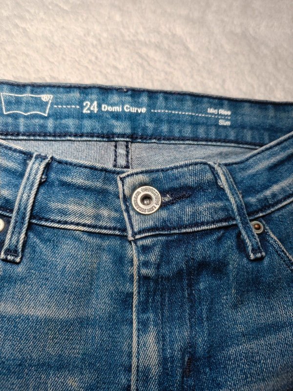 Women Levi's Demi Curve Blue Slim W24 L32 (EU 34/XS) Jeans