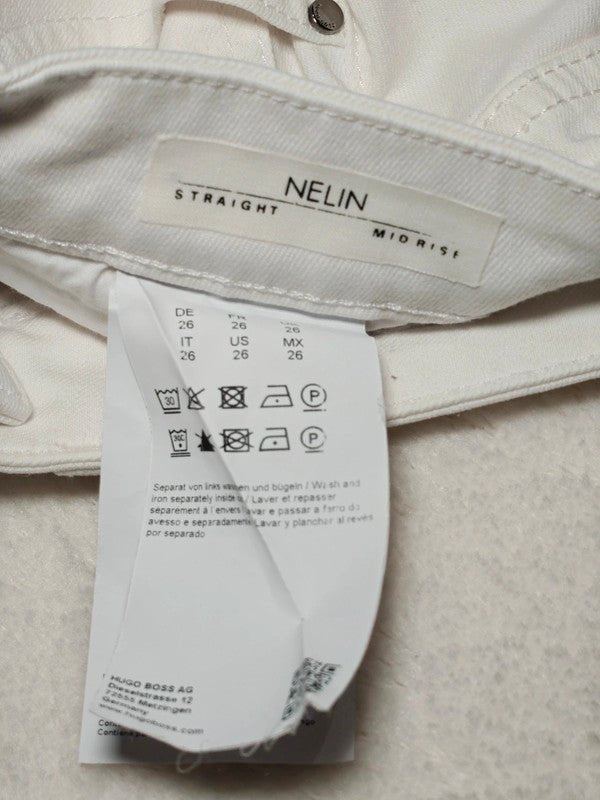Women Hugo Boss Nelin White Straight W26 EU 36 S Jeans