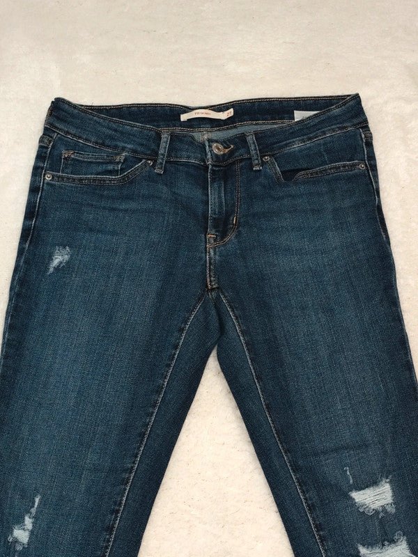 Women Levi's Blue Mid Rise Skinny W27 L30 EU 36 S Jeans