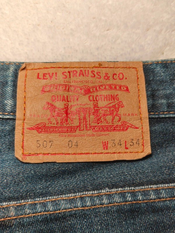 Men Levi's 507 Blue Bootcut W34 L30 Jeans