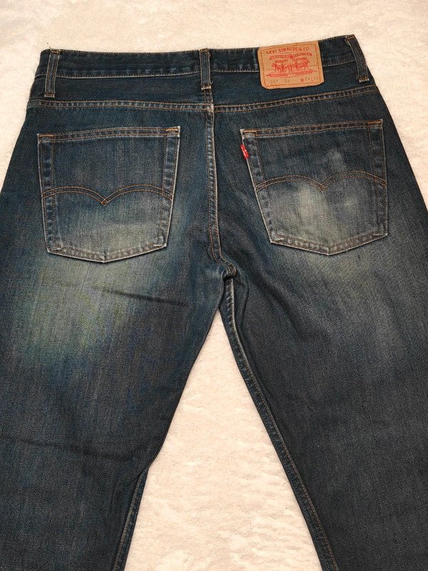 Men Levi's 507 Blue Bootcut W34 L30 Jeans