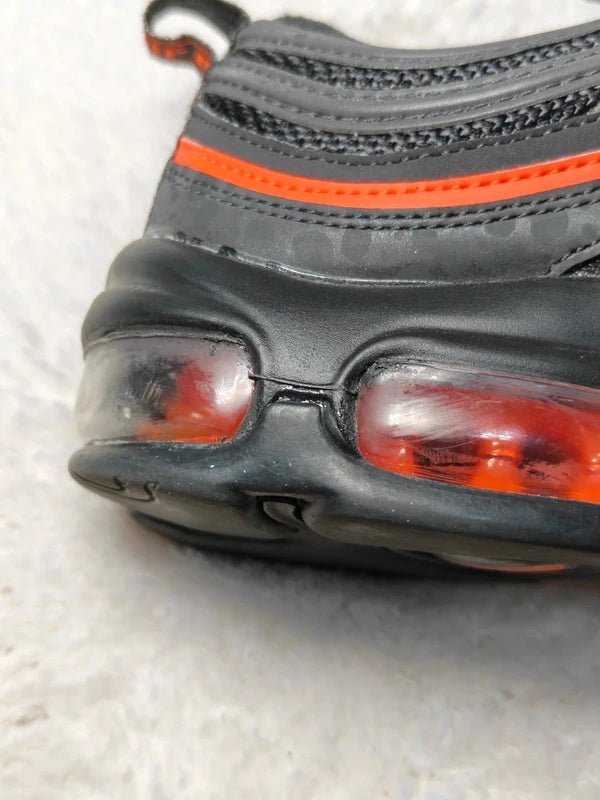 Kids Nike Air Max 97 GS Black Safety Orange EU 38 Sneakers