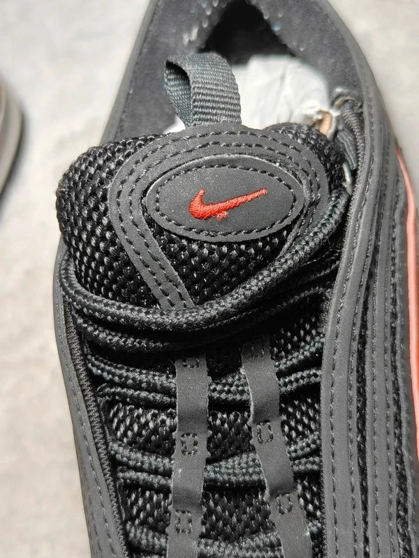 Kids Nike Air Max 97 GS Black Safety Orange EU 38 Sneakers