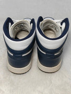 Men Air Jordan 1 Mid Obsidian White Metallic Gold EU 42 Sneakers