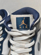 Men Air Jordan 1 Mid Obsidian White Metallic Gold EU 42 Sneakers