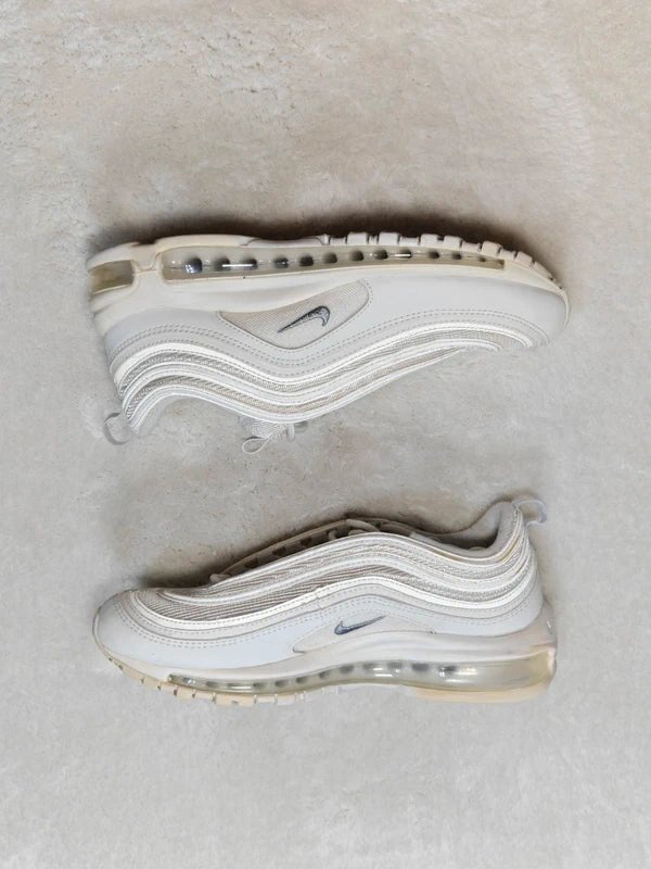 Men Nike Air Max 97 Triple White Wolf Grey EU 40.5 Sneakers