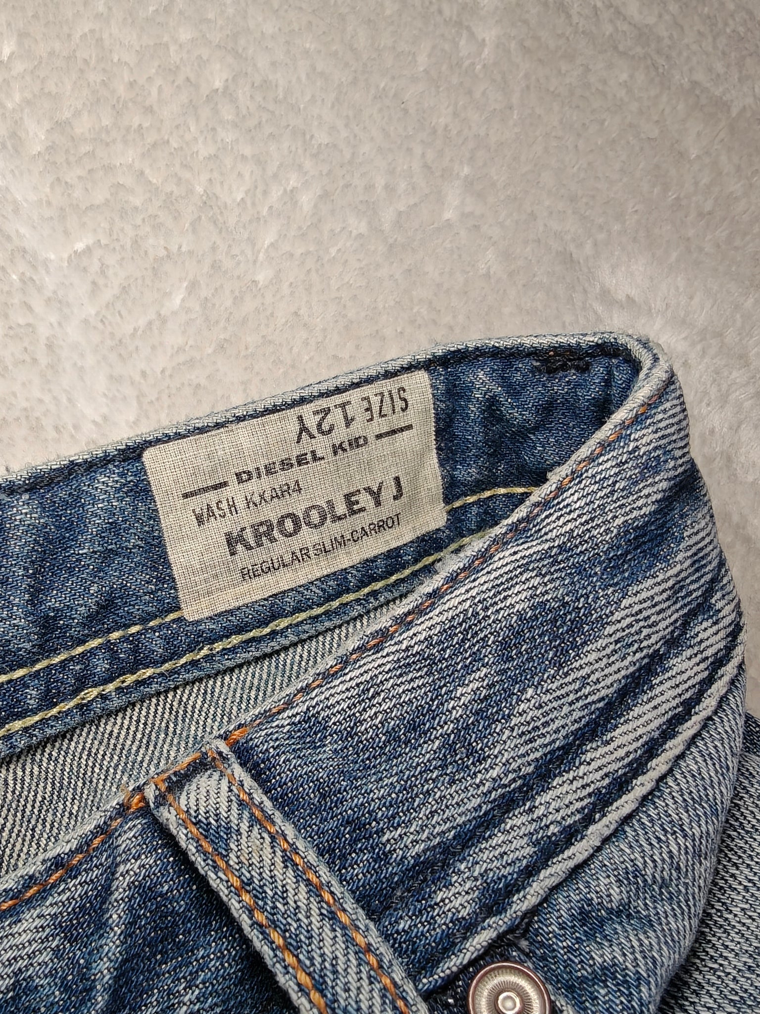 Boys Diesel Krooley J Blue Wash KXAR4 Slim Carrot Jeans Age 12