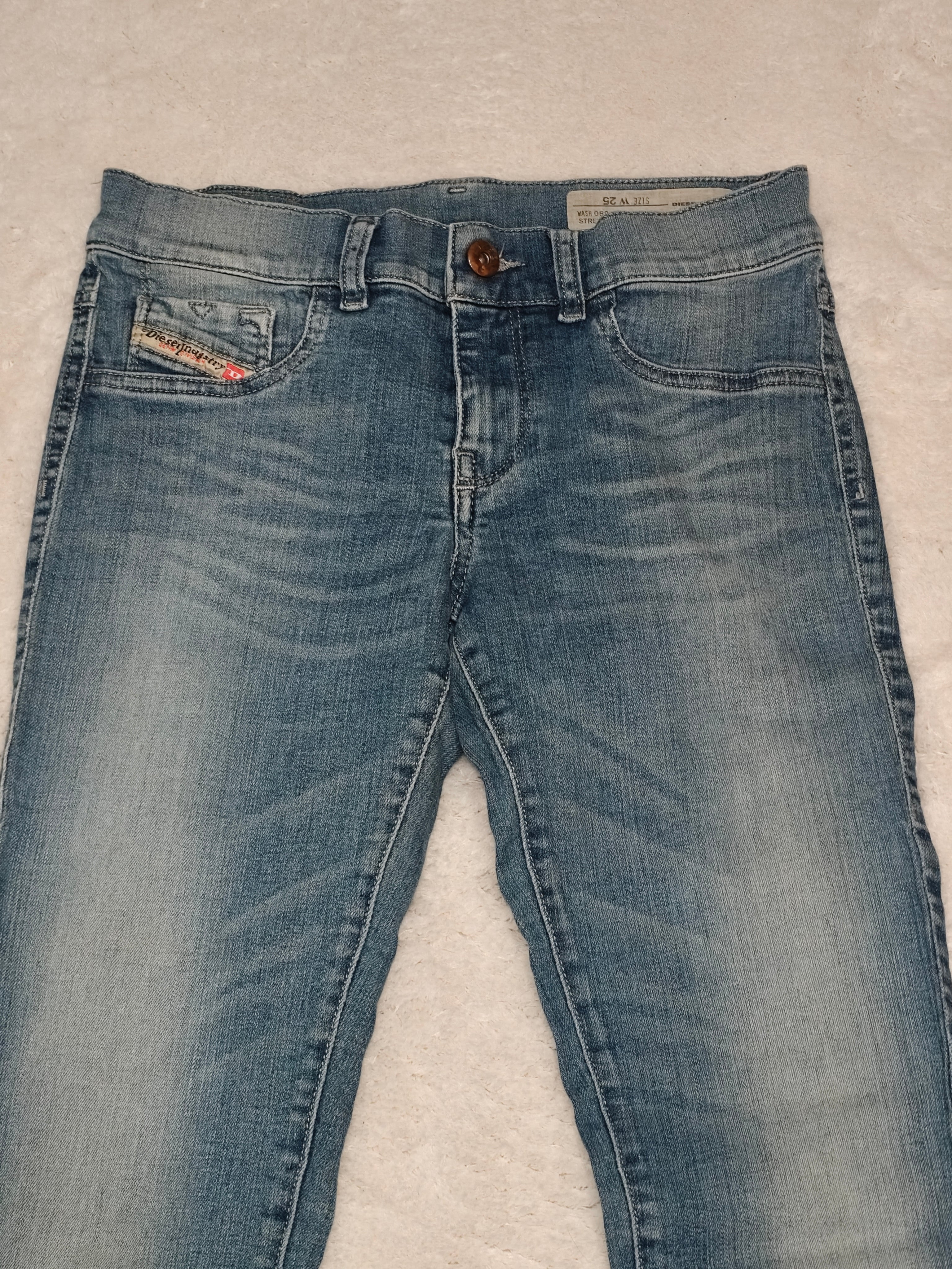 Women Diesel Livier Blue Wash 0801G Super Slim Jegging W25 EU 34 XS Jeans